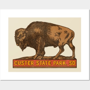 Custer State Park Vintage Buffalo Souvenir Posters and Art